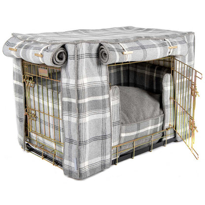 Dog Crate Set In Balmoral Dove Grey Tweed, view 14