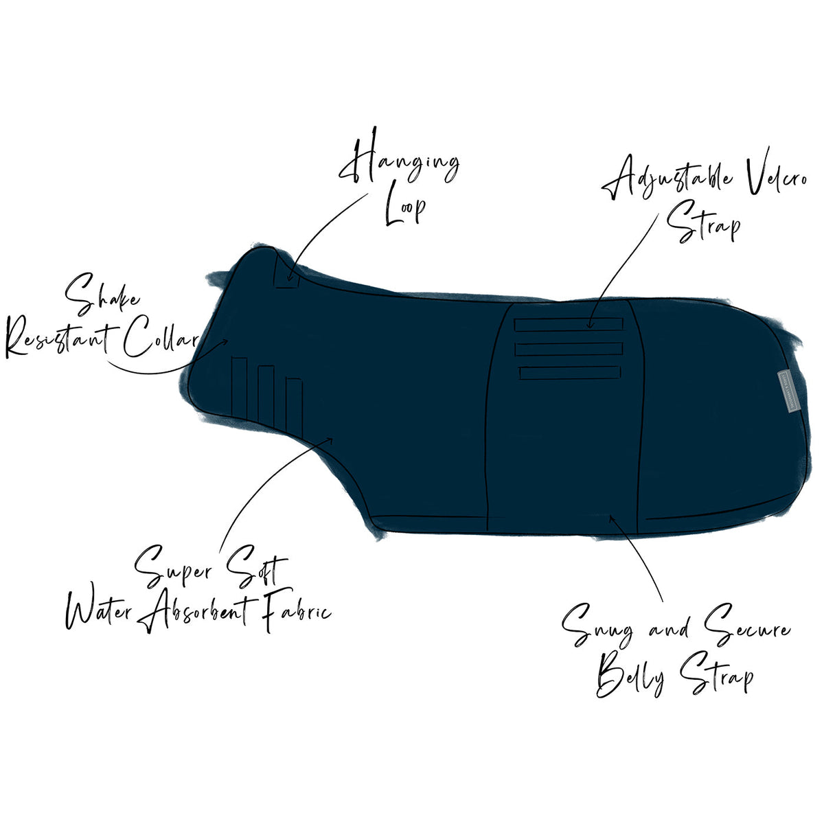 Bamboo Drying Coat in Navy, view 15