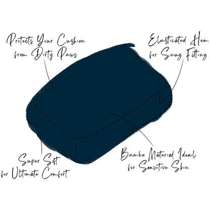 Bamboo Drying Cushion Cover in Navy, view 8