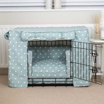 Dog Crate Set in Duck Egg Spot, view 15