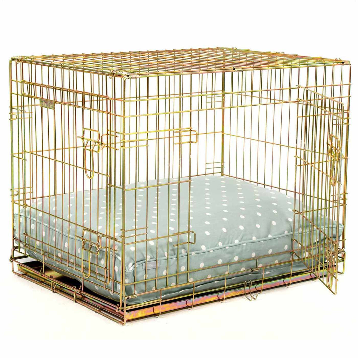Dog Cushion in Duck Egg Spot, view 14