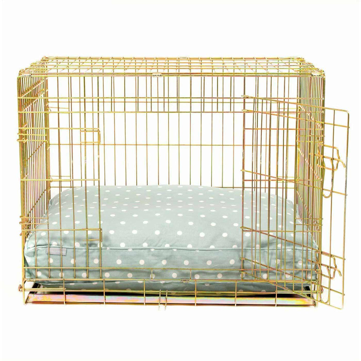 Dog Cushion in Duck Egg Spot, view 13
