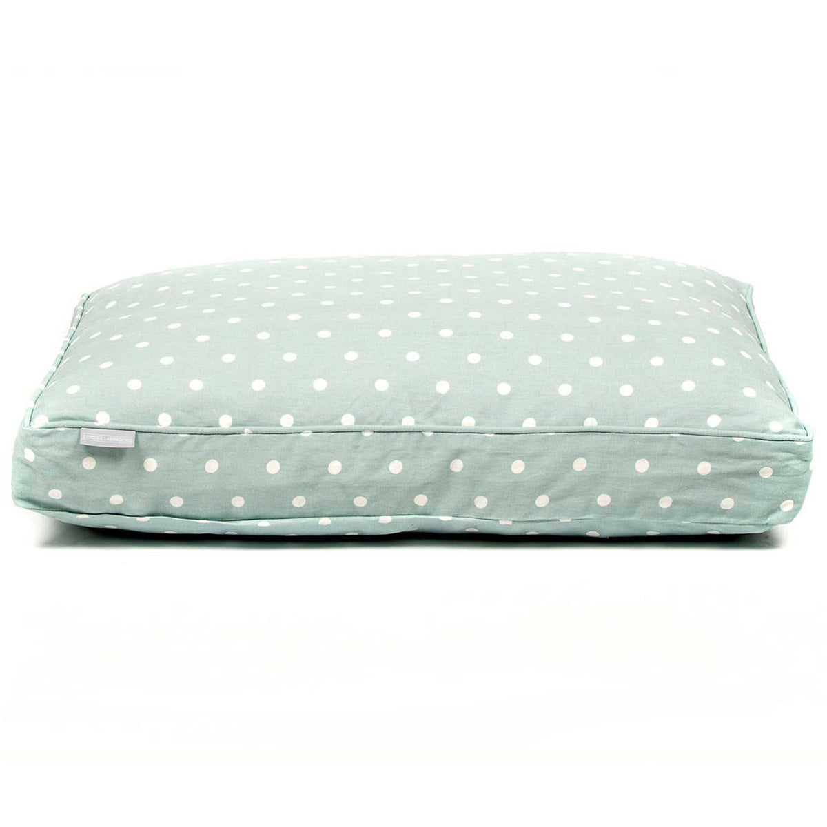 Dog Cushion in Duck Egg Spot, view 15