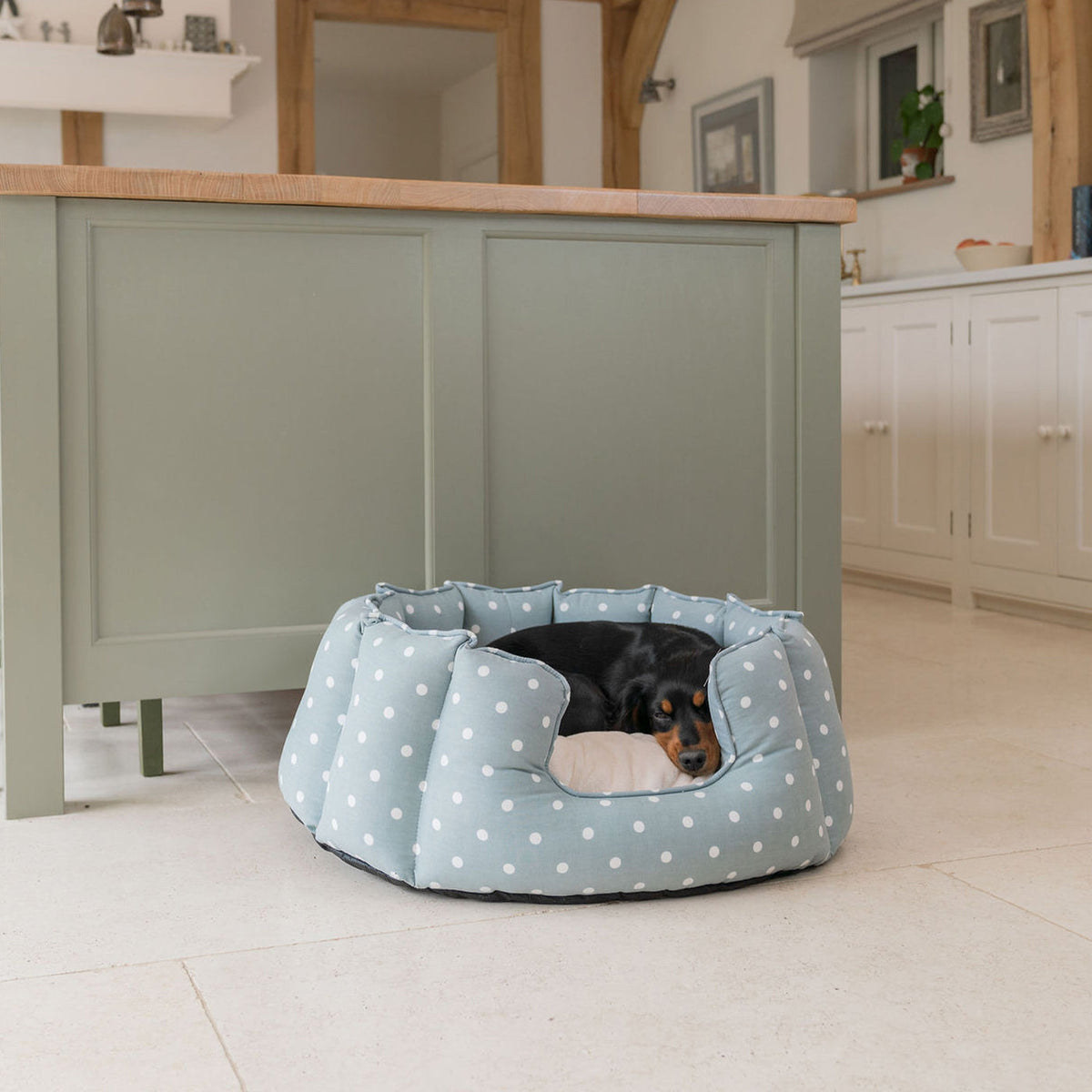 High Wall Bed With Removable Covers in Duck Egg Spot, view 5