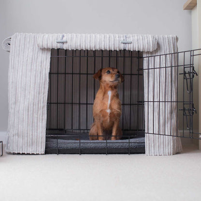 Dog Crate Cover in Light Grey Essentials Plush, view 2