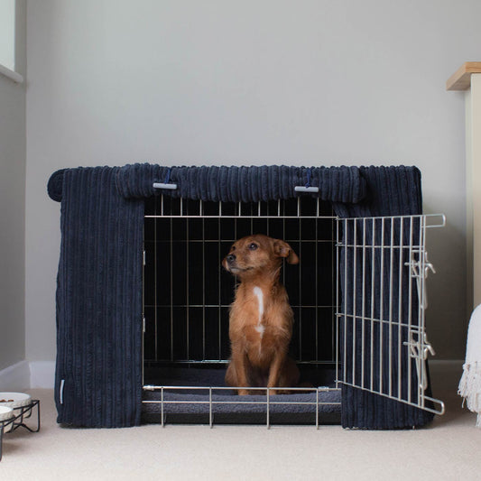 Dog Crate Cover in Navy Essentials Plush
