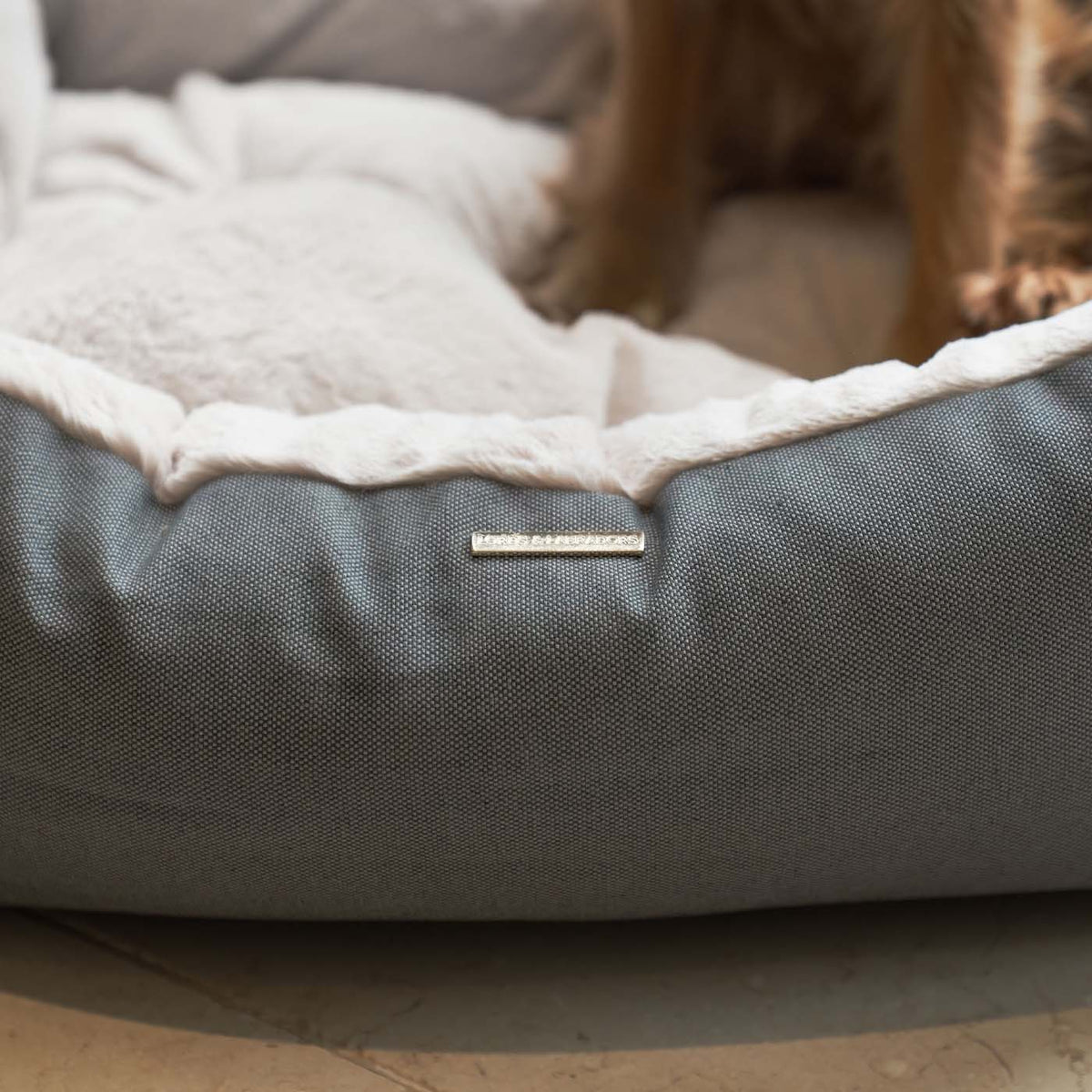 Essentials Twill Box Bed in Slate, view 5