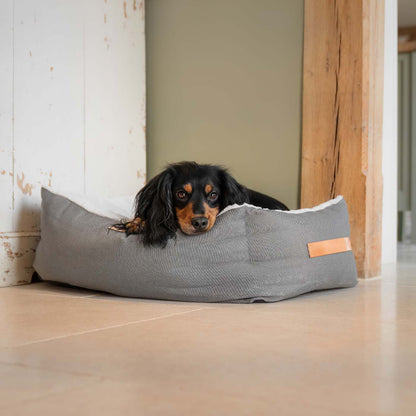 Essentials Twill Box Bed in Slate, view 4