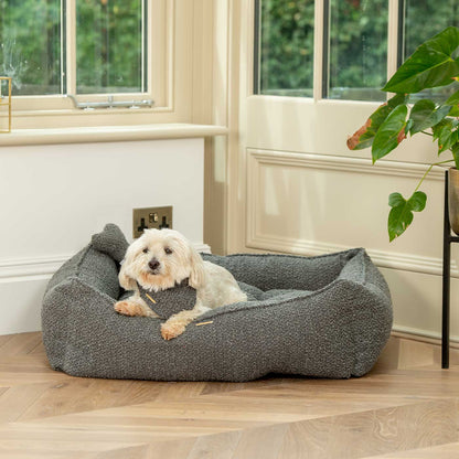 Box Bed With Removable Covers in Granite Bouclé, view 6