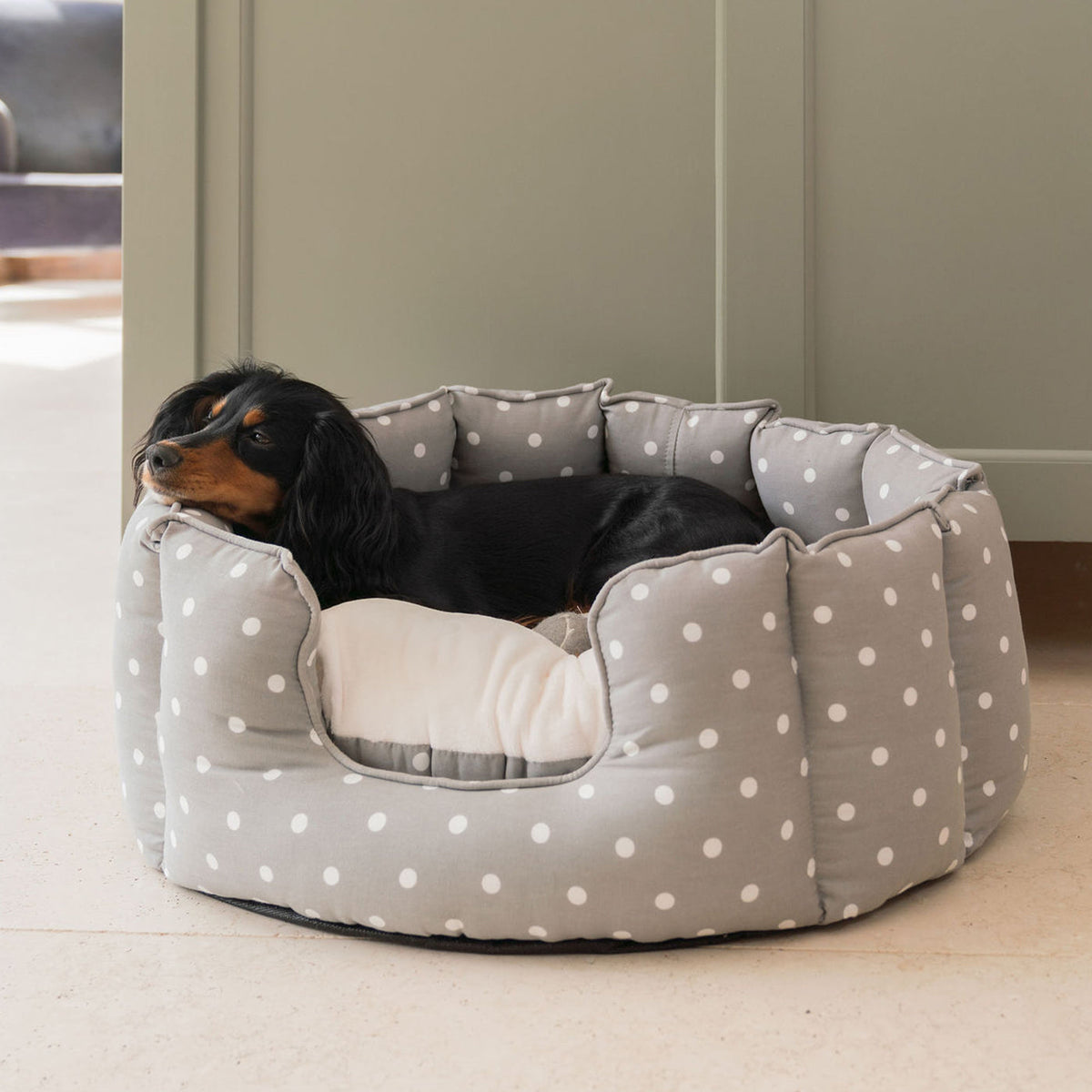 High Wall Bed With Removable Covers in Grey Spot