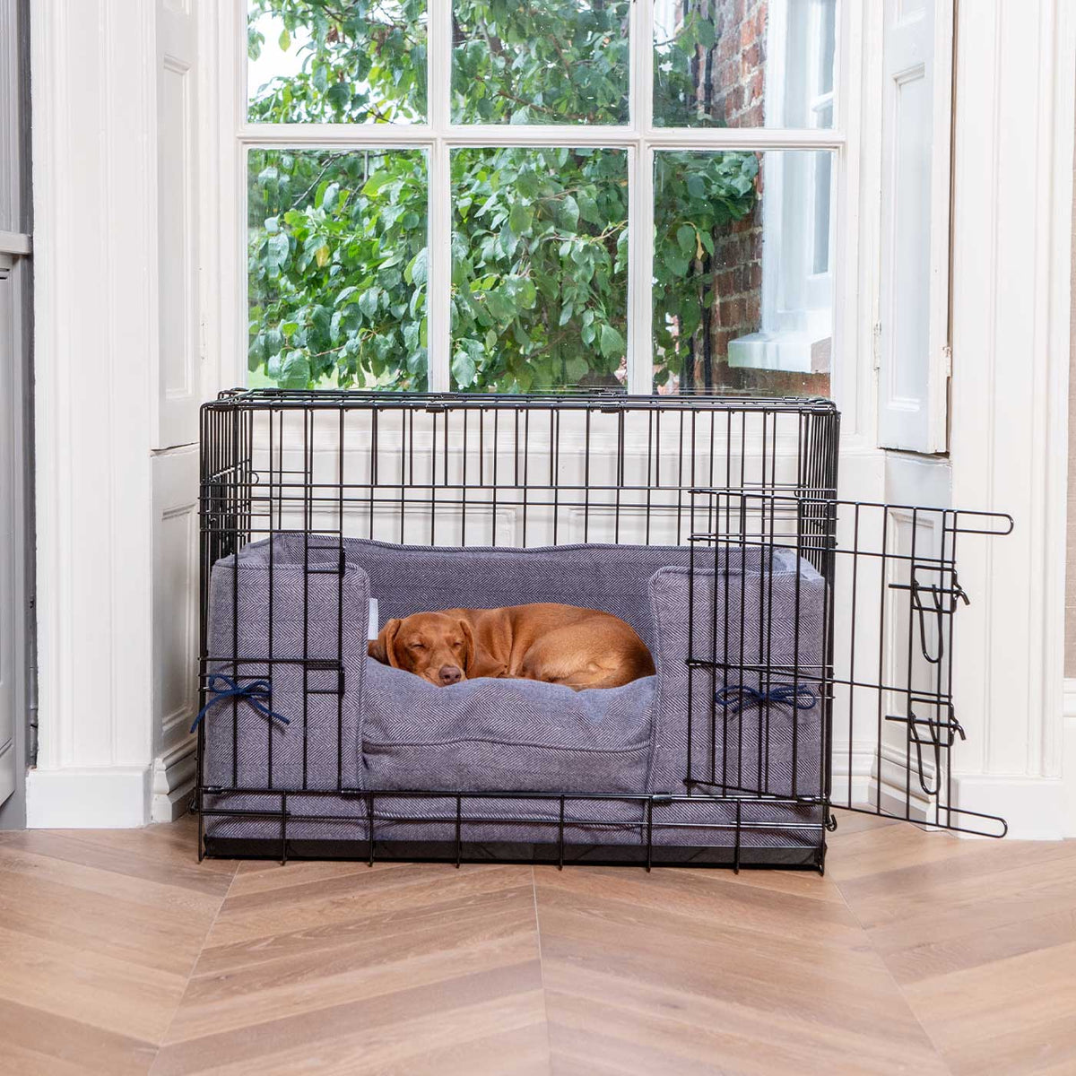 Dog Crate Bumper in Oxford Herringbone Tweed, view 3