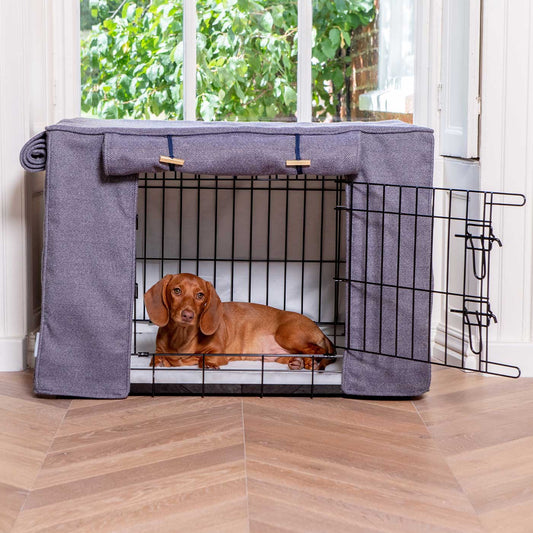 Dog Crate Cover in Oxford Herringbone Tweed