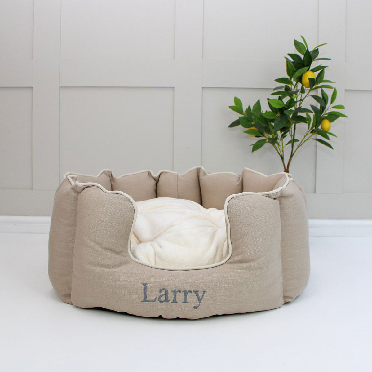 High Wall Bed For Cats With Removable Covers in Savanna Oatmeal