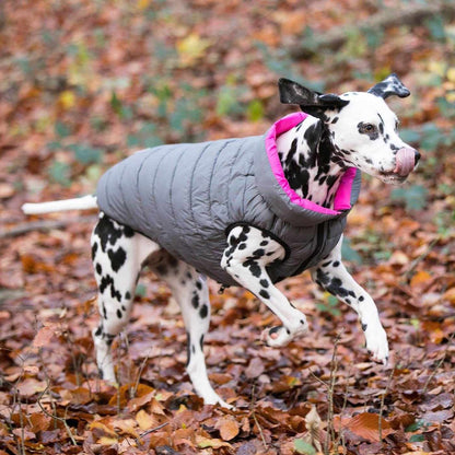 Hugo & Hudson Reversible Pink & Grey Puffer Jacket, view 2
