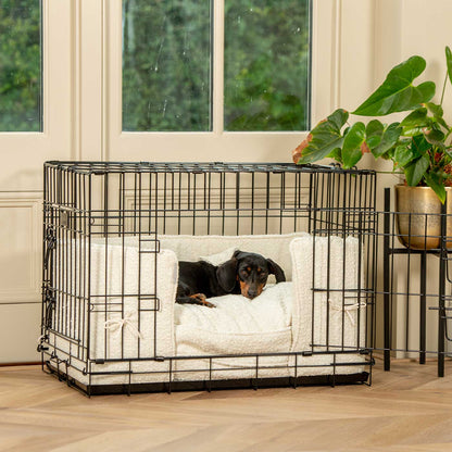 Dog Crate Bumper in Ivory Bouclé, view 8