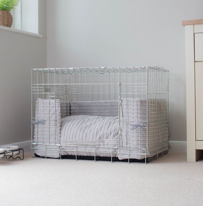 Dog Crate Bumper in Light Grey Essentials Plush, view 2