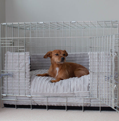 Dog Crate Bumper in Light Grey Essentials Plush, view 3