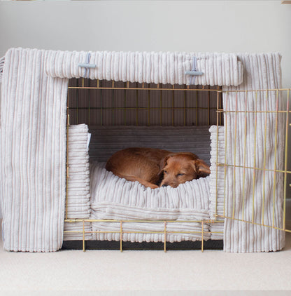Dog Crate Set in Light Grey Essentials Plush, view 4