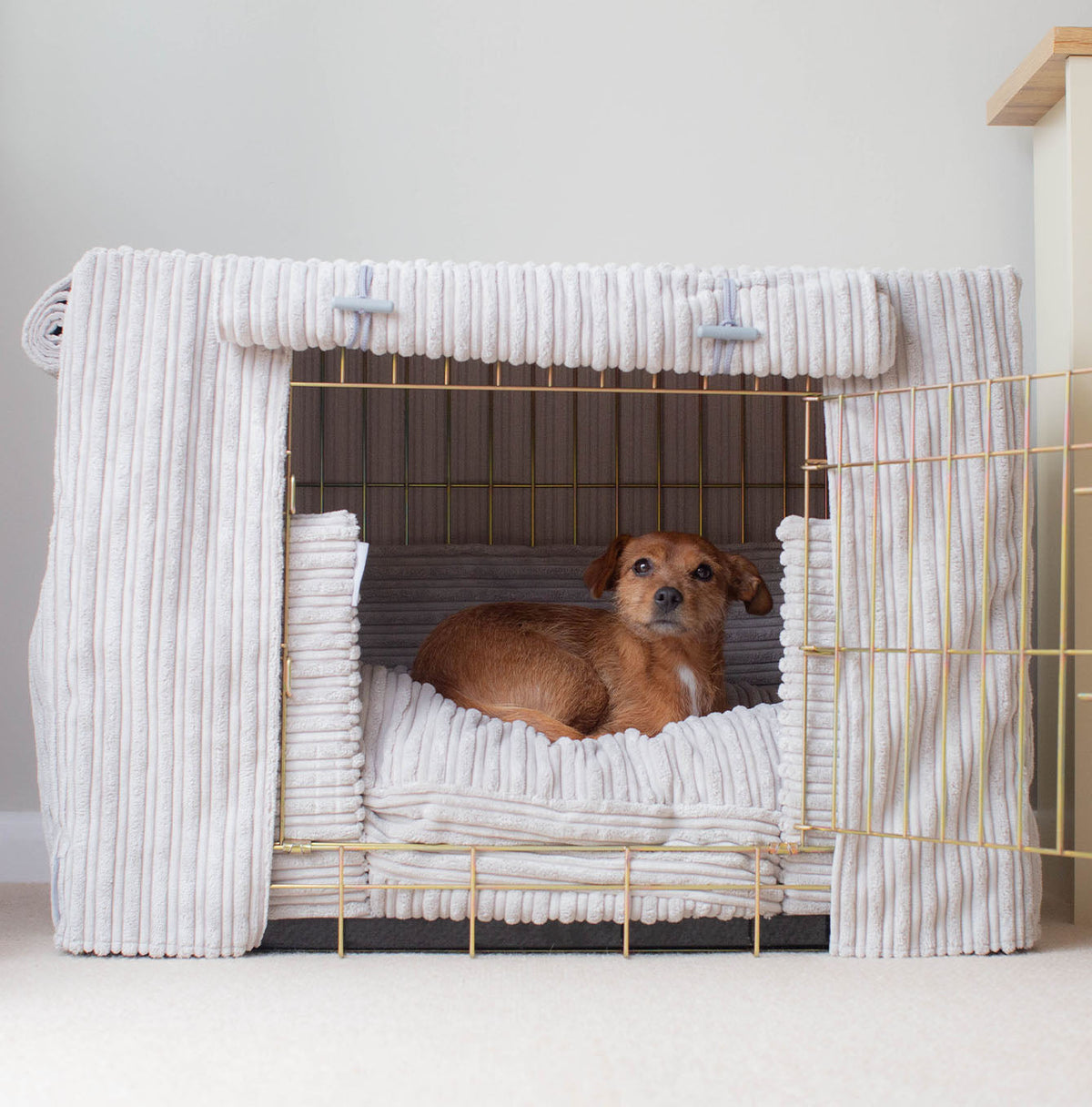 Dog Crate Set in Light Grey Essentials Plush, view 5