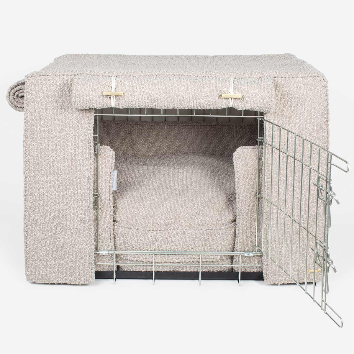 [TEST] Dog Crate Set In Mink Bouclé, view 12