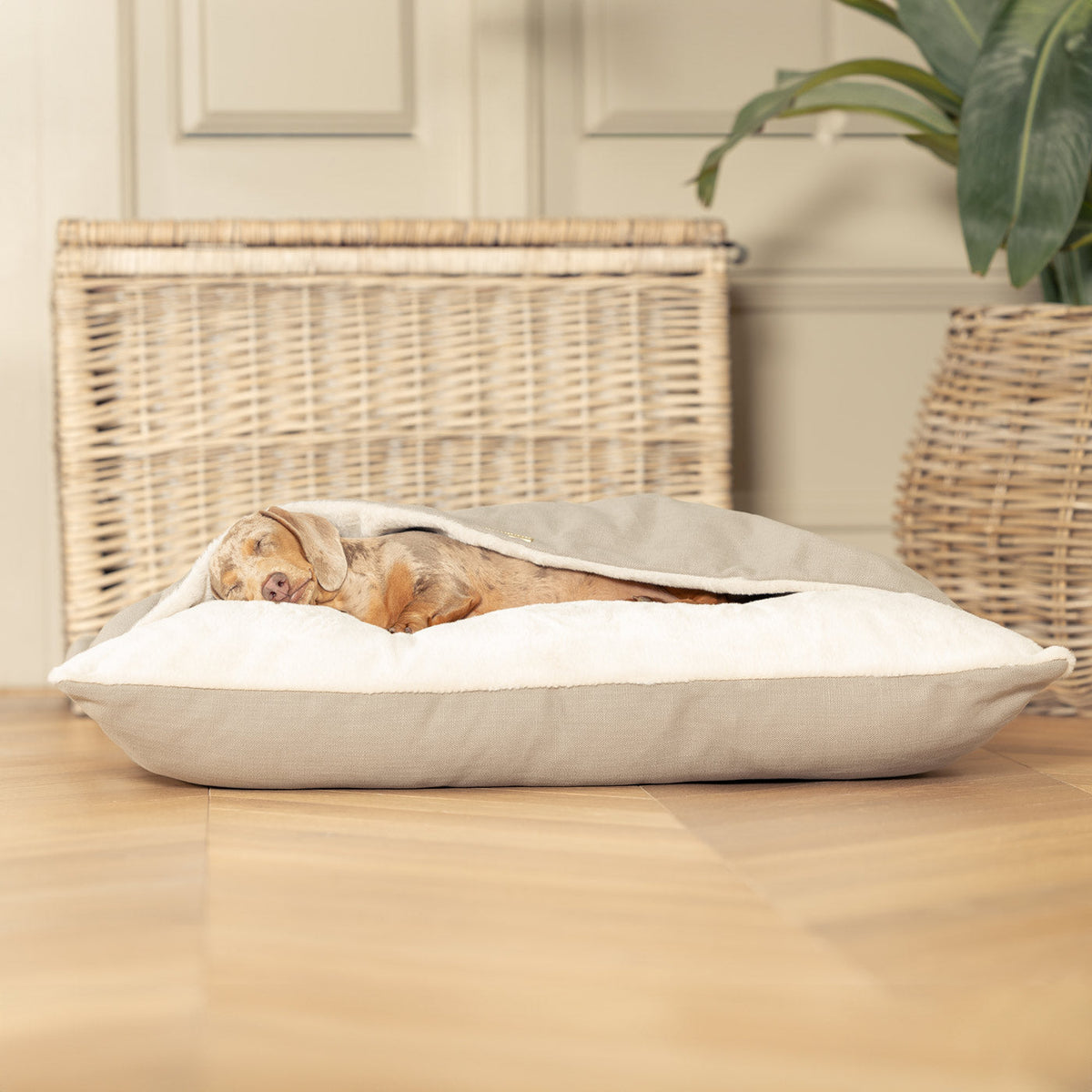 Sleepy Burrows Bed With Removable Cover in Savanna Stone, view 7