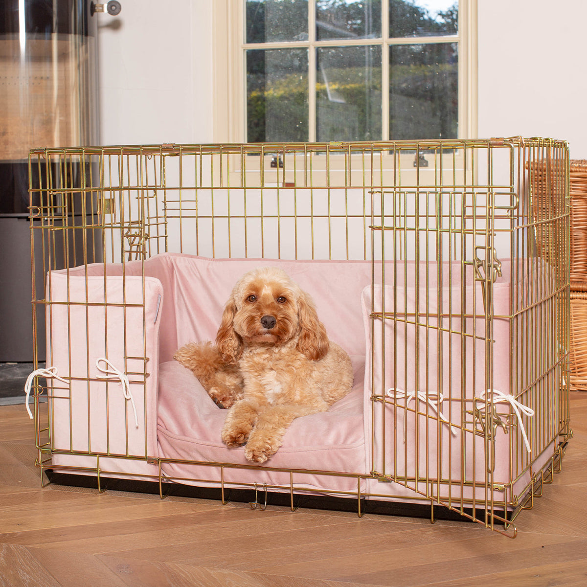Dog Crate Bumper in Blossom Velvet