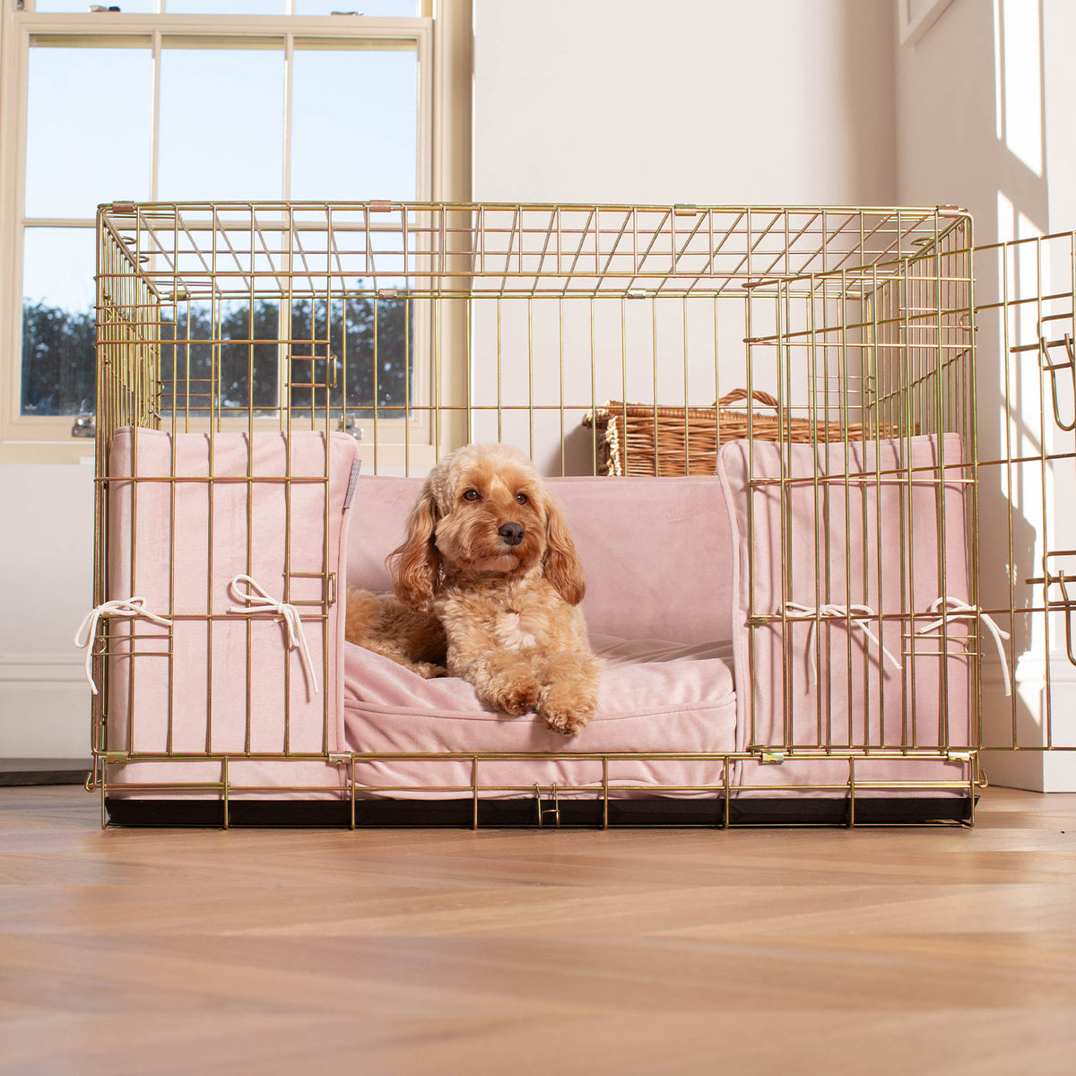 Dog Crate Bumper in Blossom Velvet, view 2