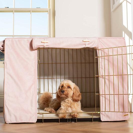 Dog Crate with Crate Cover in Blossom Velvet