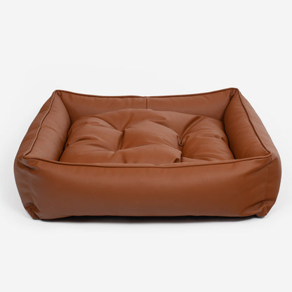 Box Bed With Removable Covers in Rhino Tough Ember Faux Leather, view 6