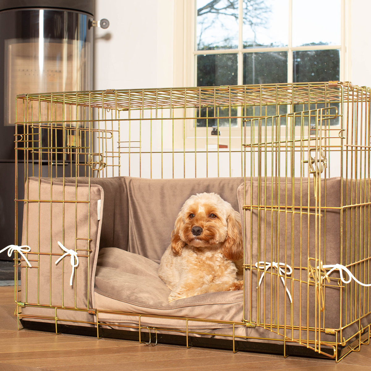 Dog Crate Bumper in Clay Velvet, view 2