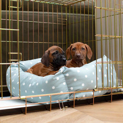 Dog Crate with Cosy & Calming Puppy Crate Bed in Duck Egg Spot, view 5