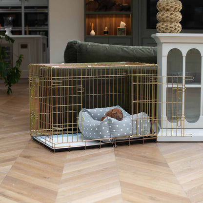Dog Crate with Cosy & Calming Puppy Crate Bed in Grey Spot, view 6