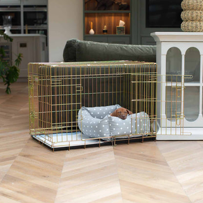 Dog Crate with Cosy & Calming Puppy Crate Bed in Grey Spot, view 2