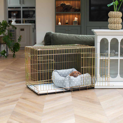 Dog Crate with Cosy & Calming Puppy Crate Bed in Grey Spot, view 3