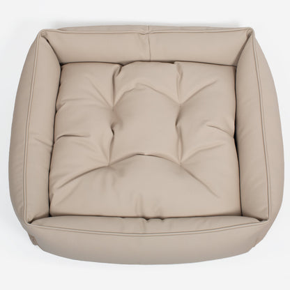 Box Bed With Removable Covers in Rhino Tough Sand Faux Leather, view 6