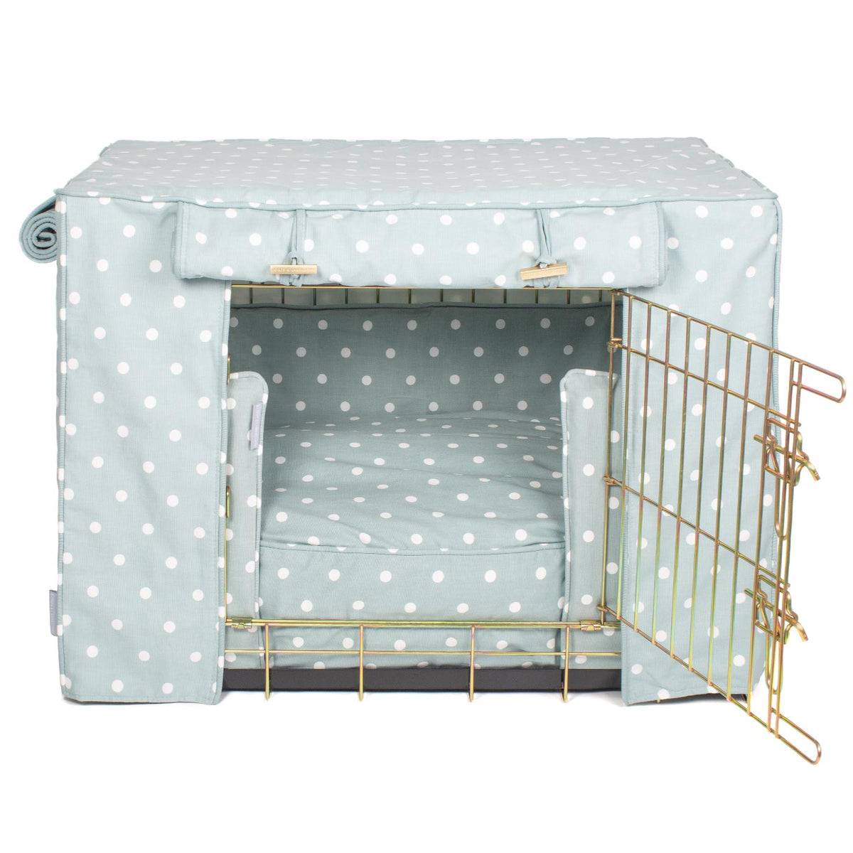 Dog Crate Set in Duck Egg Spot, view 6