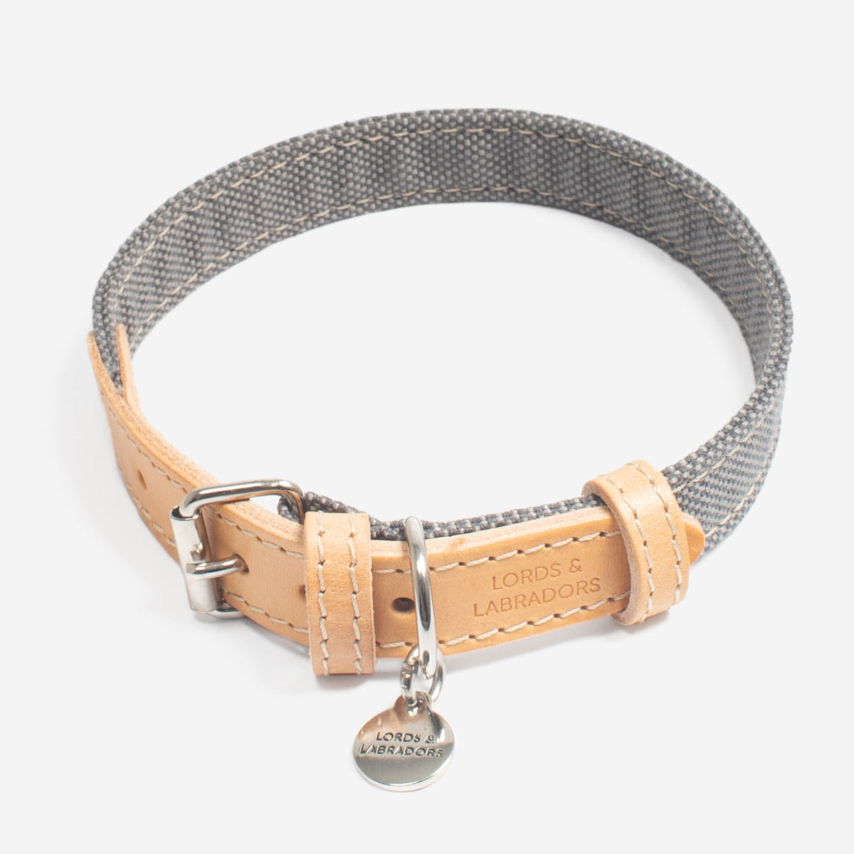 Essentials Twill Dog Collar in Slate, view 3