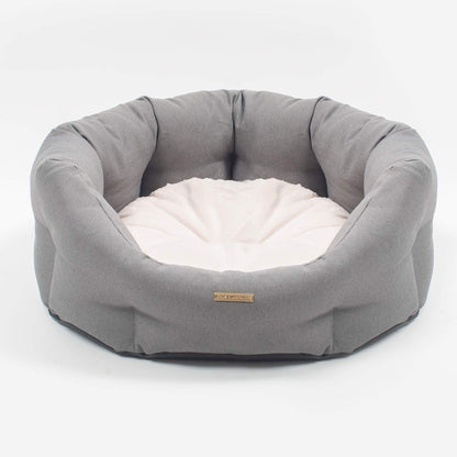 Essentials Twill Oval Bed in Slate, view 4