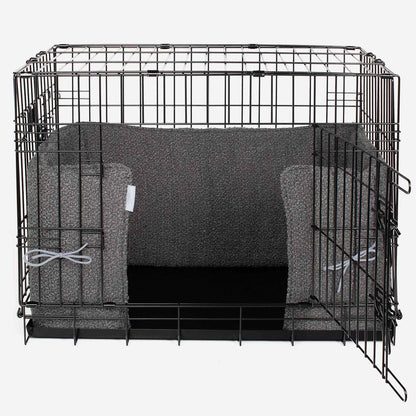 Dog Crate Bumper in Granite Bouclé, view 9