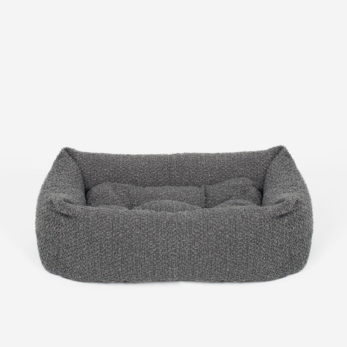 Cosy & Calming Puppy Crate Bed With Removable Covers in Granite Bouclé, view 8