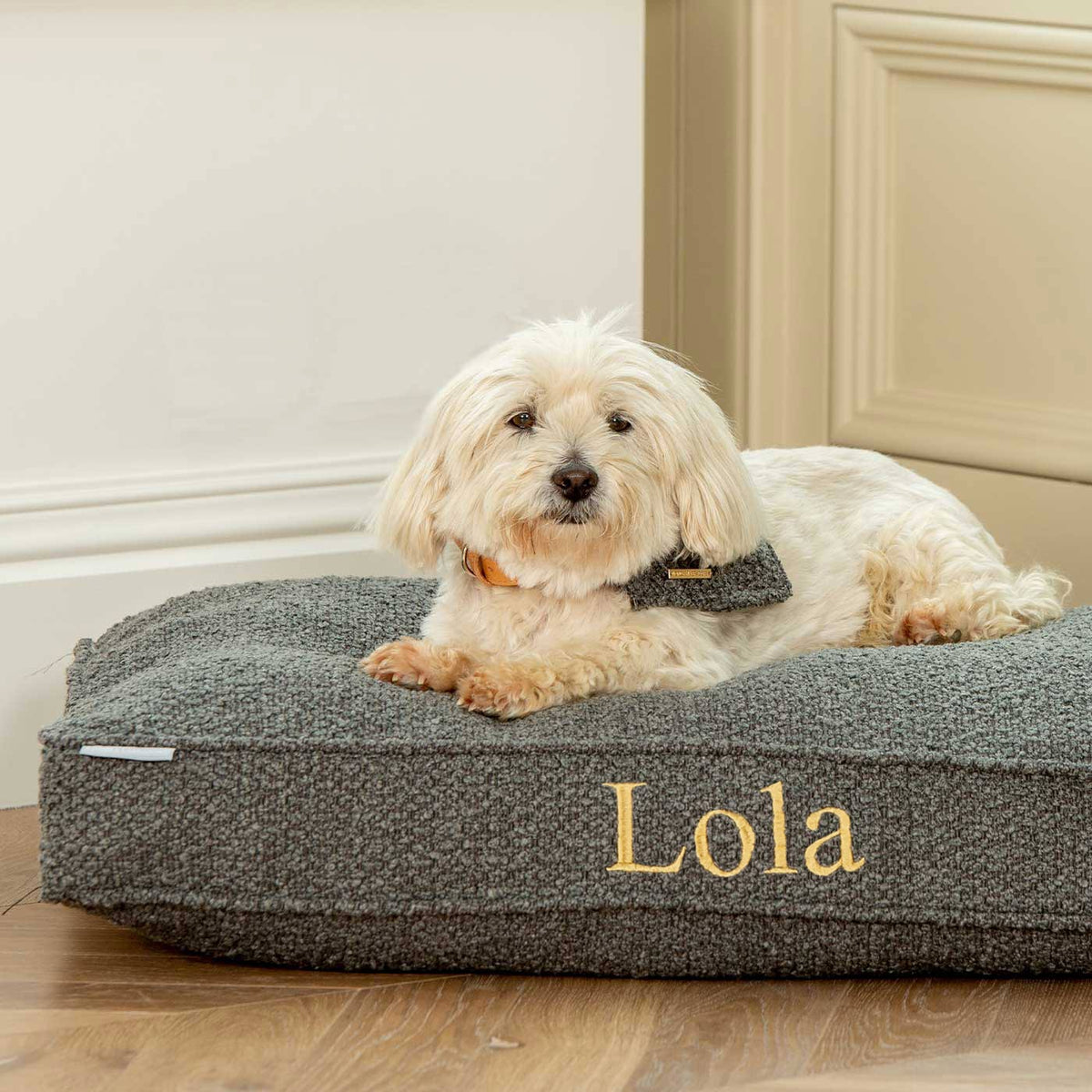 Dog Cushion in Granite Bouclé, view 11