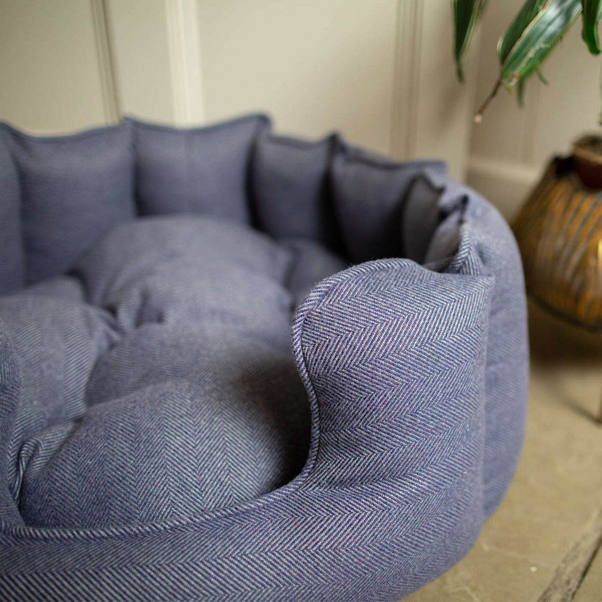 High Wall Bed For Cats With Removable Covers in Herringbone Tweed, view 5