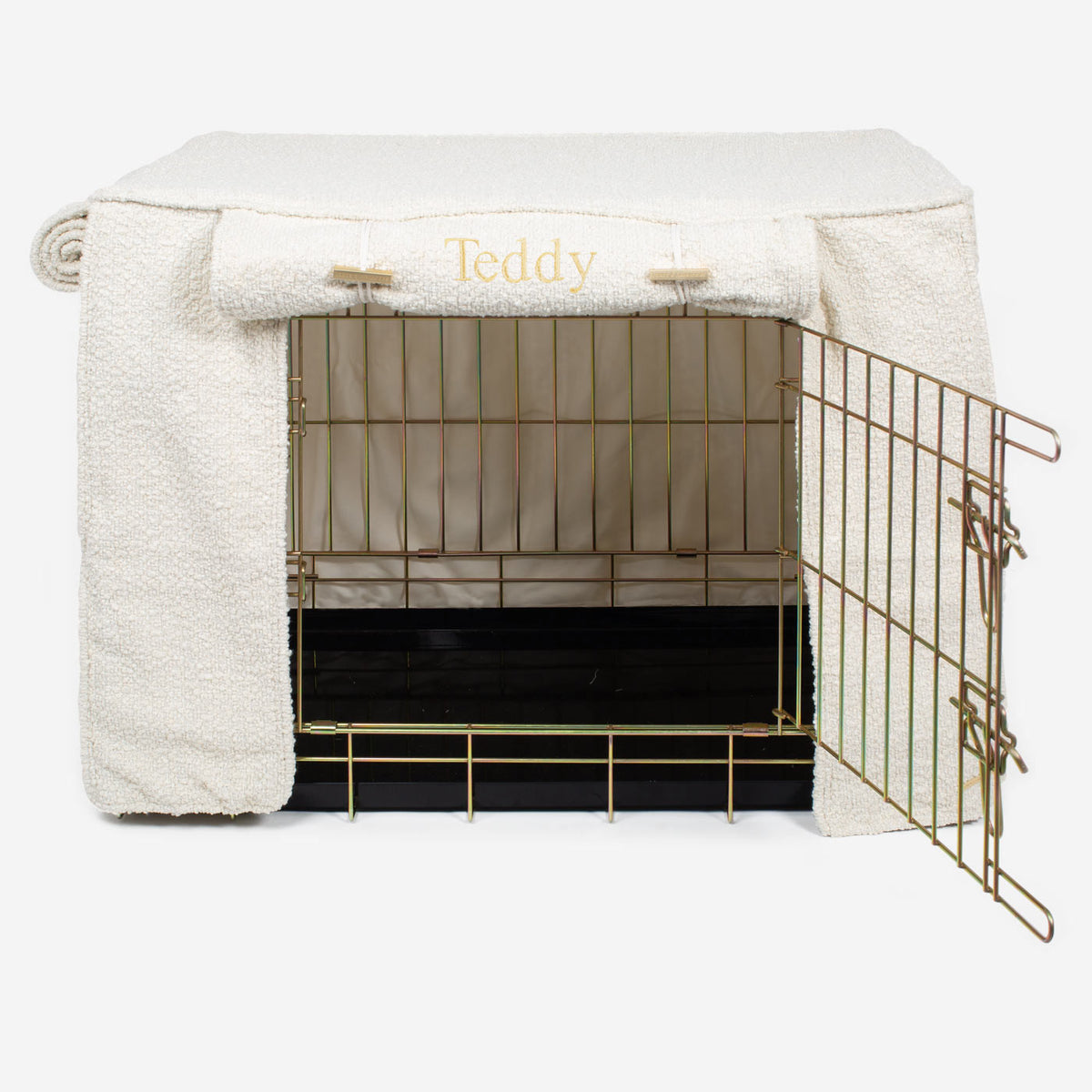 Dog Crate Cover in Ivory Bouclé, view 9