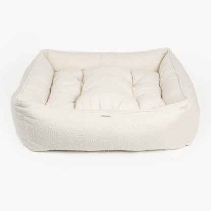 Box Bed With Removable Covers in Ivory Bouclé, view 9