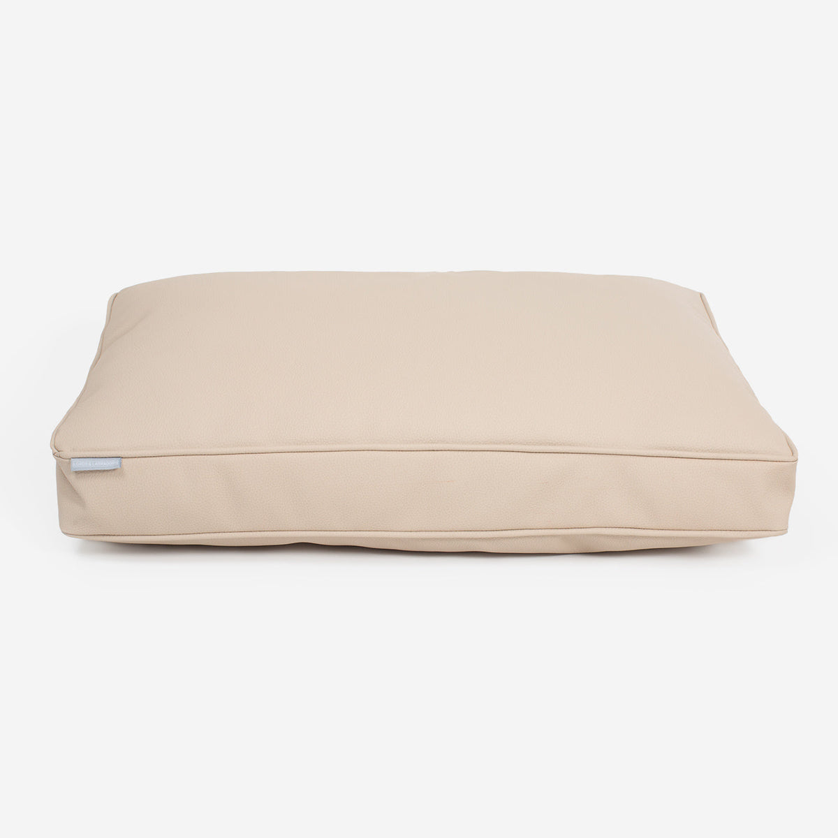 Dog Cushion With Removable Cover in Rhino Tough Sand Faux Leather, view 7