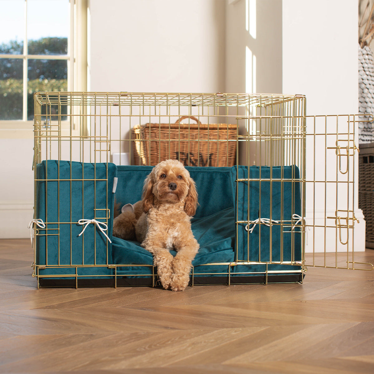 Dog Crate Bumper in Marine Velvet
