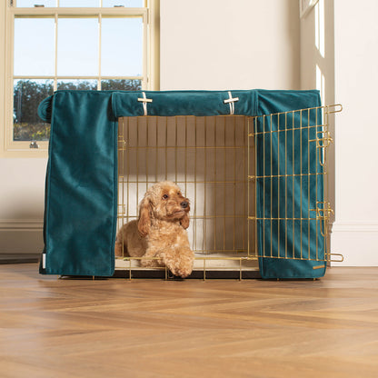 Dog Crate with Crate Cover in Marine Velvet, view 2