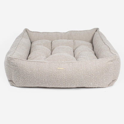 Box Bed With Removable Covers in Mink Bouclé, view 6