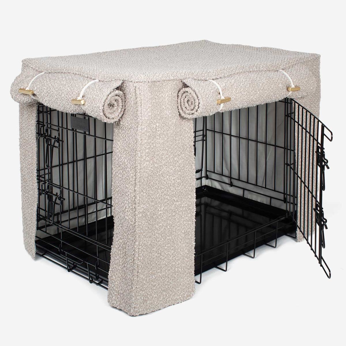Dog Crate Cover in Mink Bouclé, view 13