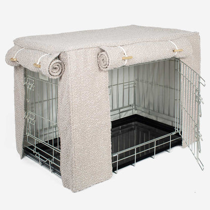 Dog Crate Cover in Mink Bouclé, view 12